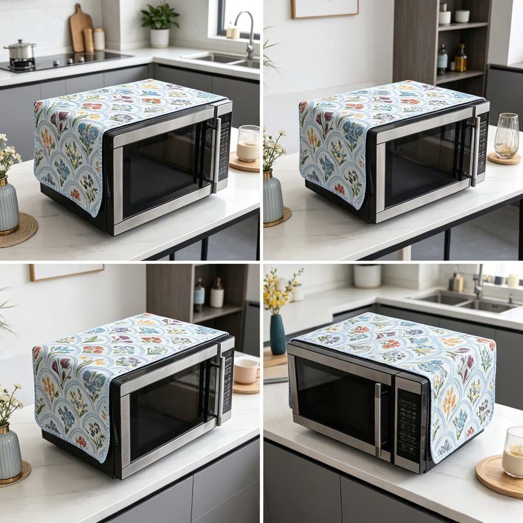 Capa Protetora Contra Poeira Para Micro-Ondas De Cozinha Doméstica 30 * 90 Cm Linho De Algodão À Prova De Forno Acessóri