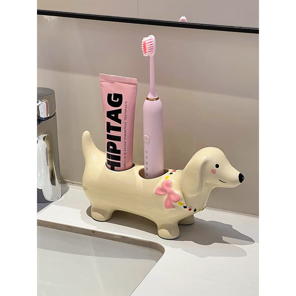 Dachshund escova de dentes Rack cerâmica suporte de escova de dentes elétrica perfurado titular bonito alto valor 2025 n