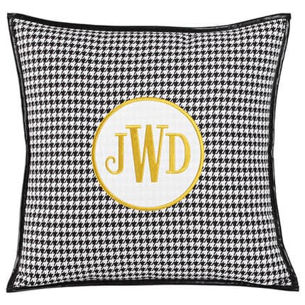 0041 JWD Houndstooth Retro Bordado Almofada Lombar Fronha/Capa de Almofada