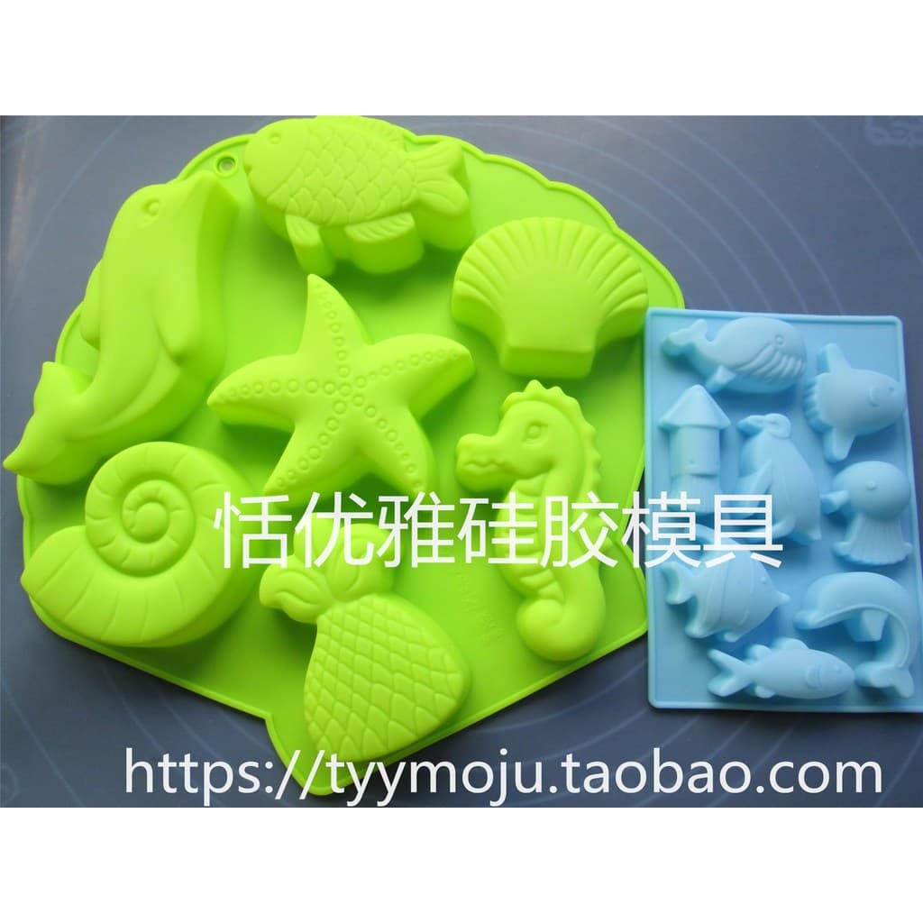 7/8 mar Animal peixe silicone bolo molde bolo molde de silicone ferramenta de cozimento bandeja de gelo resistente a alt