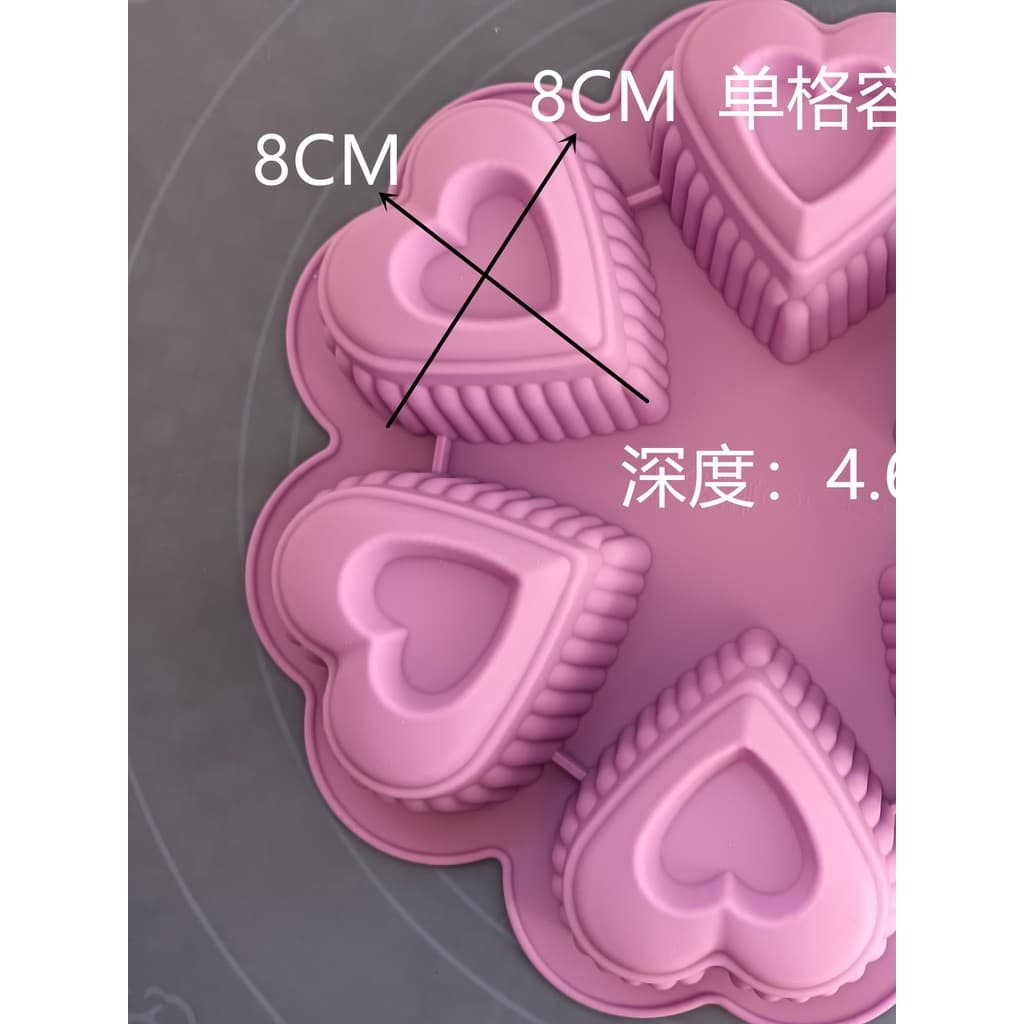 Molde de bolo de Silicone com 6 buracos, laço grande, amor, faça você mesmo, pudim de gelatina, resistente a altas tempe