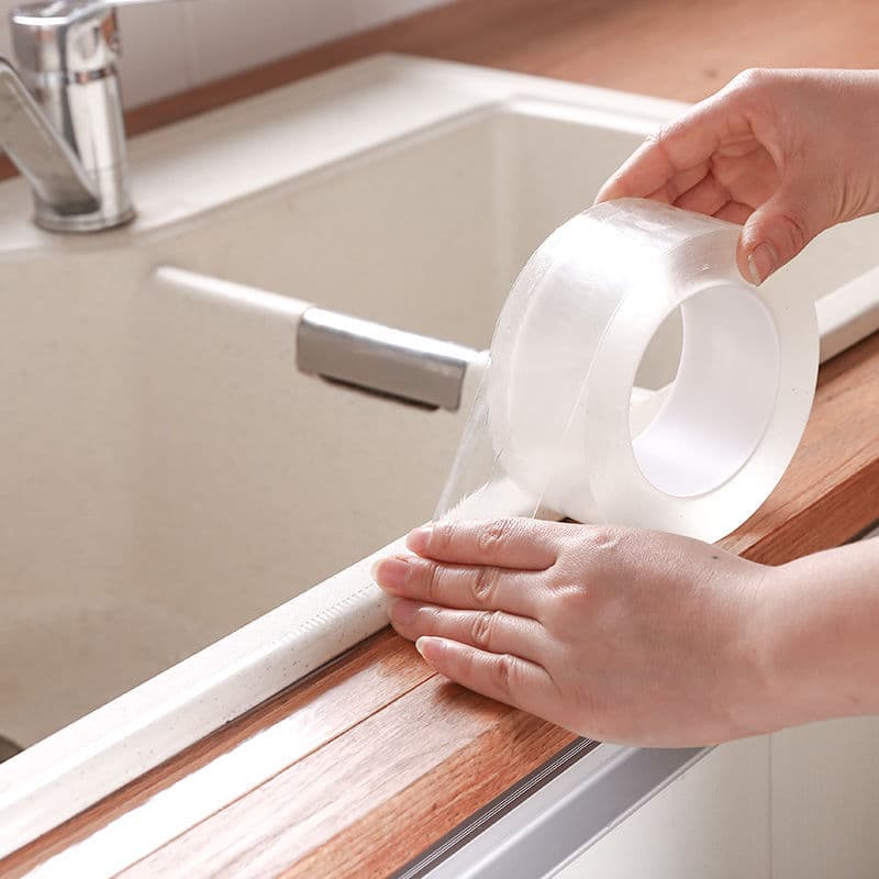 Transparente transparente fogão pia da cozinha adesivo à prova dwaterproof água à prova de óleo fita de toalete à prova