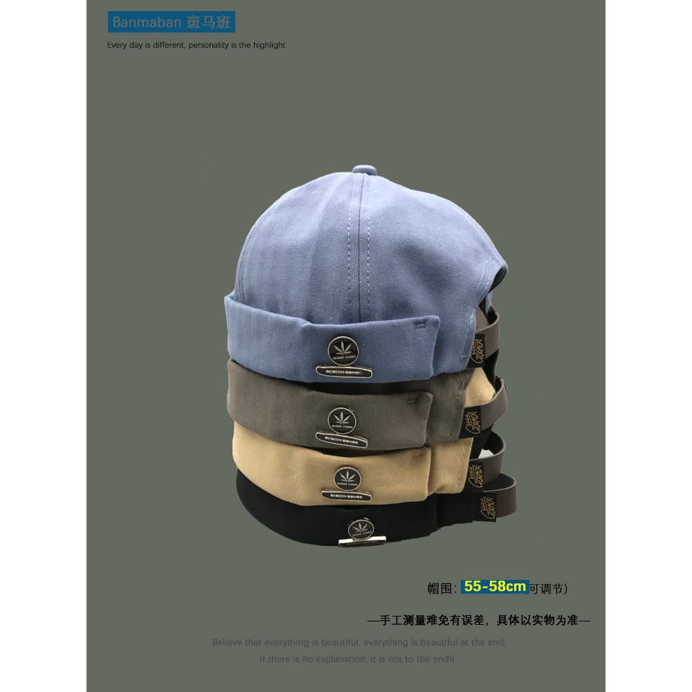 Japonês Retro sem aba chapéu americano masculino sem aba feminino senhorio chapéu rua Wear boina chapéu de pele melancia