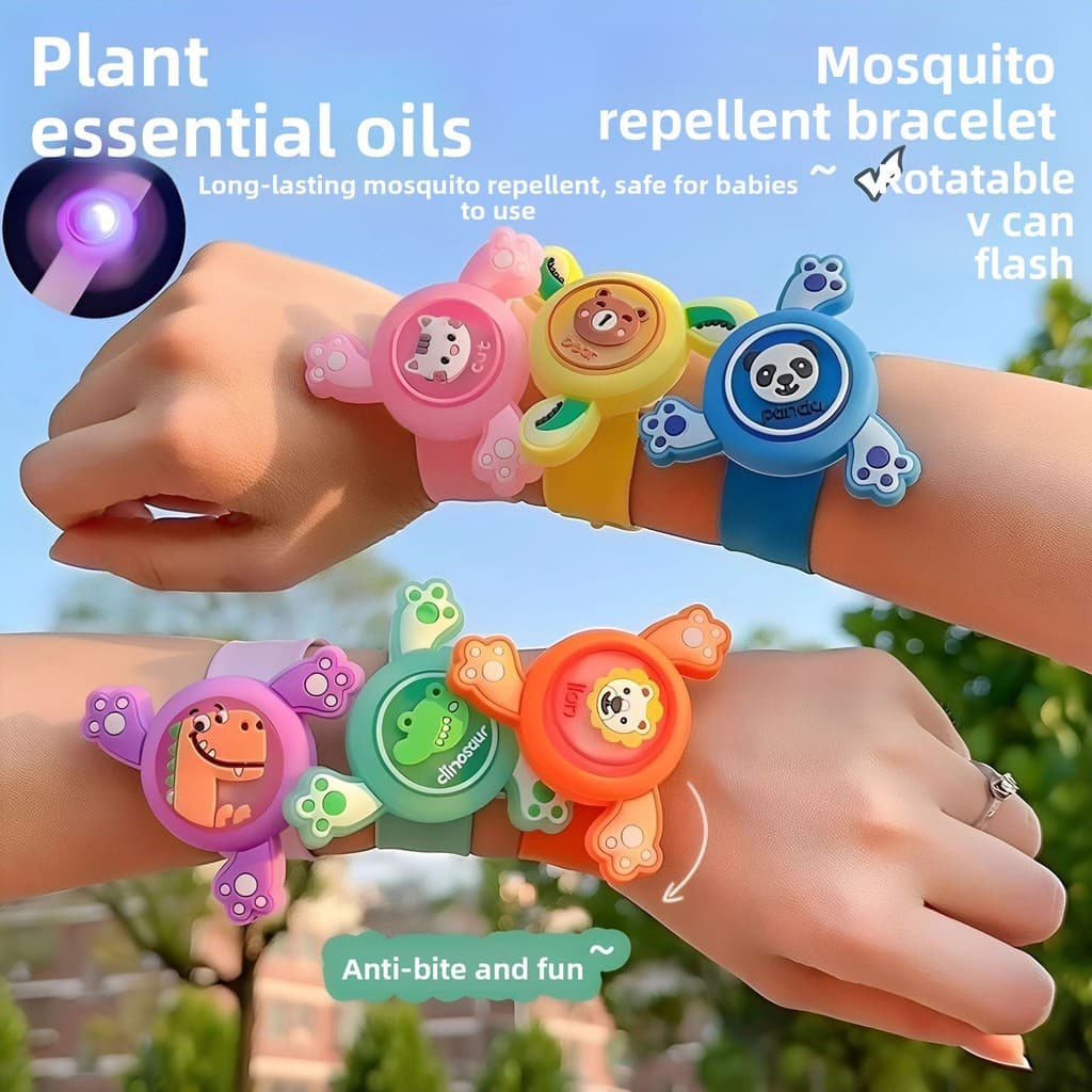 Pulseira Giratória Brilhante Para Repelente De Mosquitos , Anti-Mosquito Crianças E Bebês Ao Ar Livre