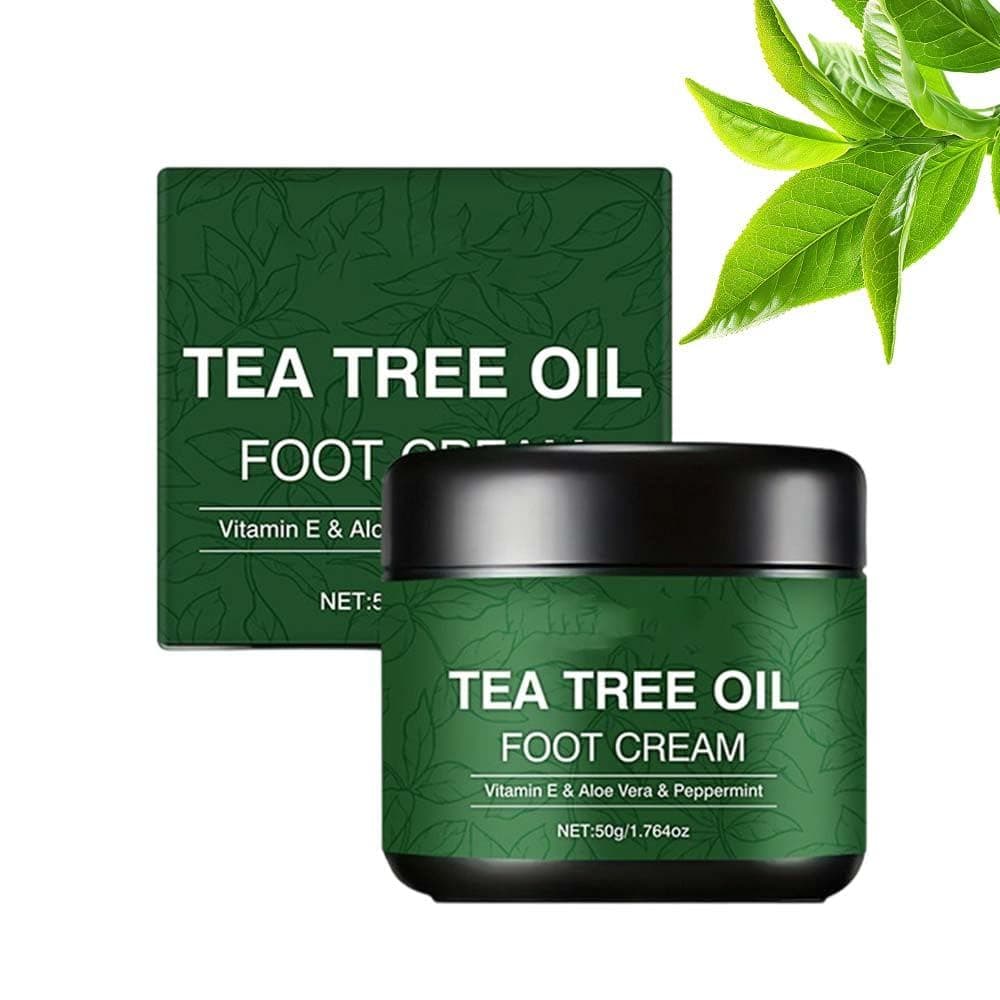 Creme para os Pés com Óleo de Tea Tree, Novo Hidratante para os Pés com Tea Tree 2026 para Calcanhares e Pés Secos e Rac