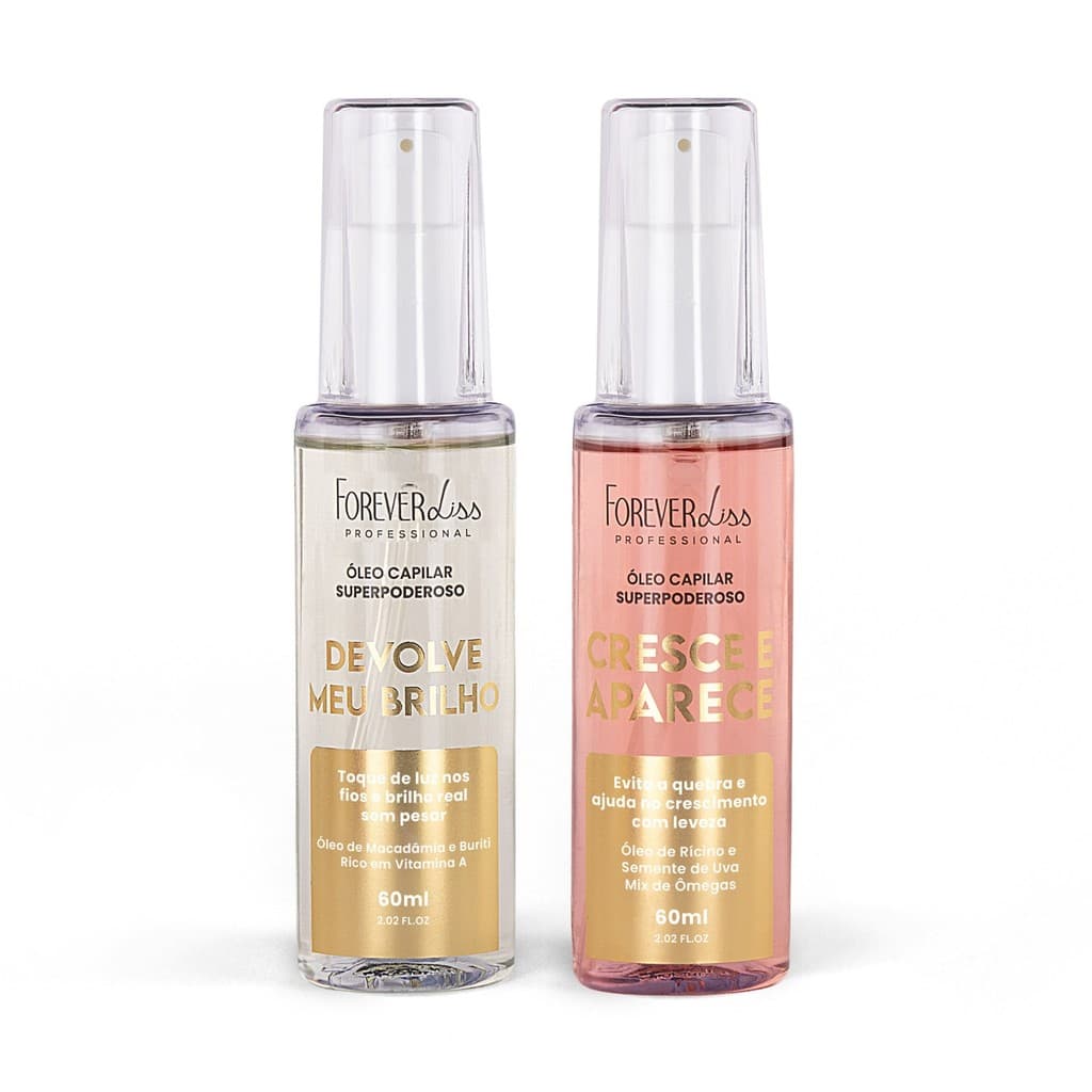Kit Óleos Cap. Super Brilho e Crescimento Forever Liss 60ML