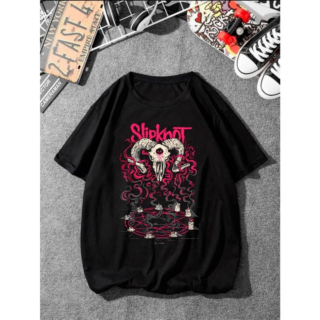 Camiseta Banda De Rock com estampa do Slipknot Bode Estrela Lançamento Camisa 100% Algodão Galaxy Shoppp