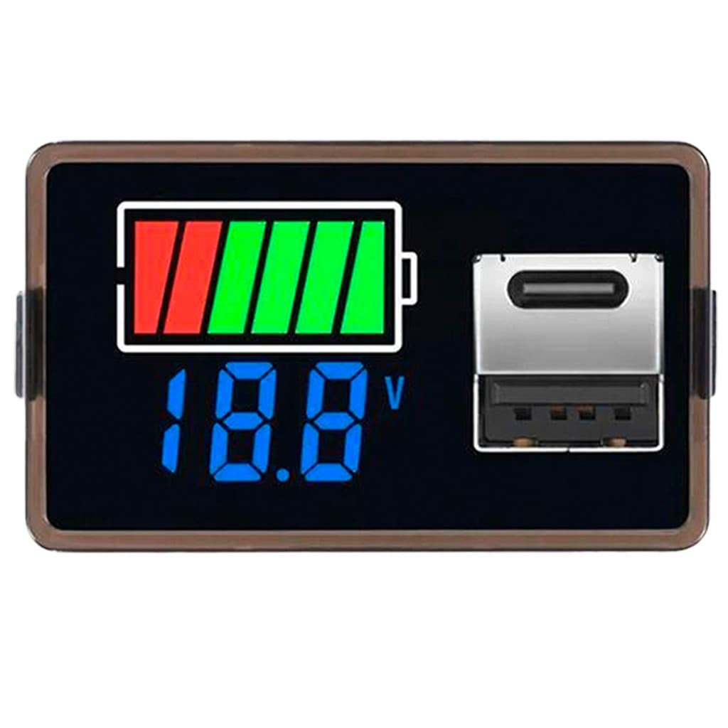 Voltímetro Digital Indicador de Bateria Carregador USB USBC