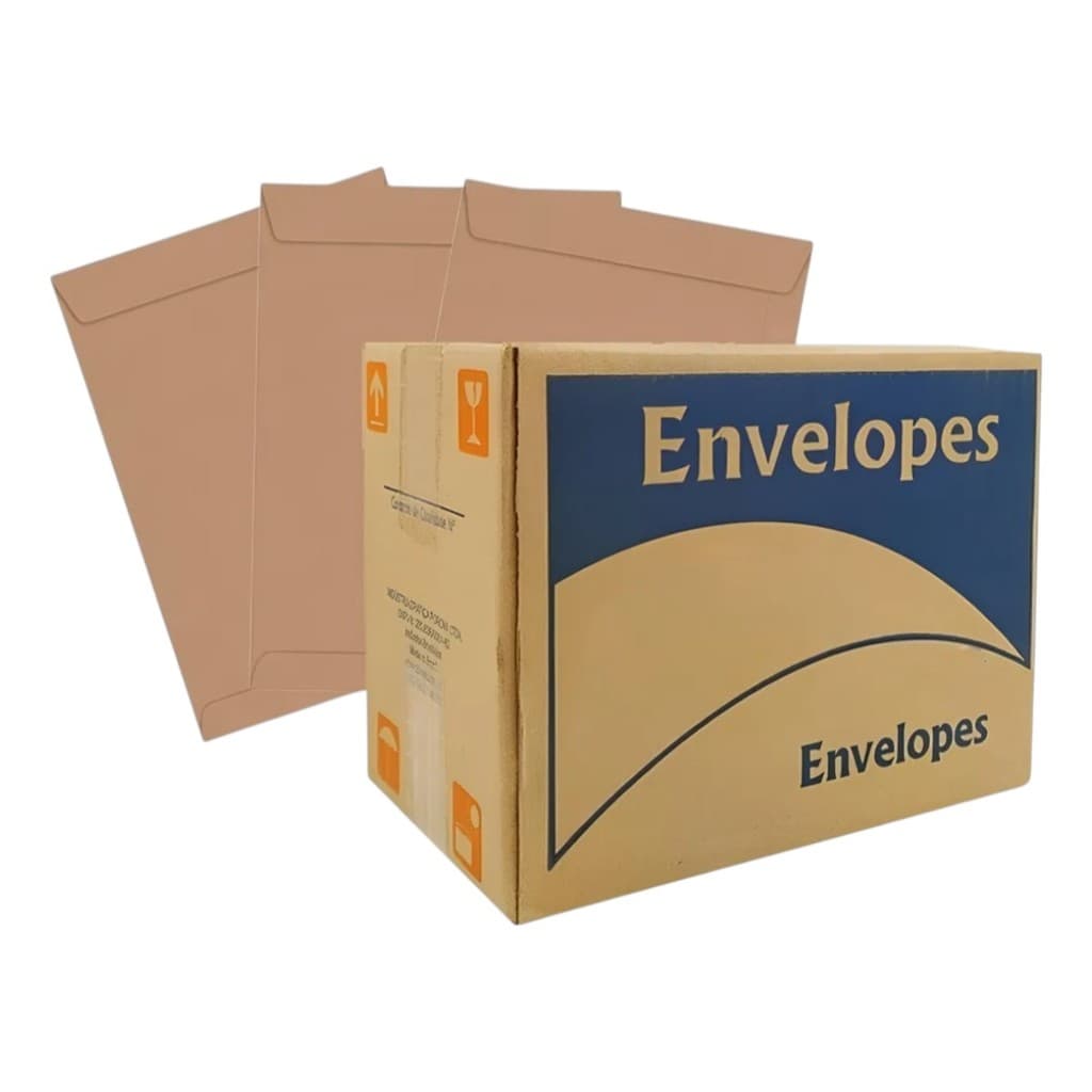 Envelopes 229mm x 324mm Liso A4 Ofício 250 Unidades Pardo