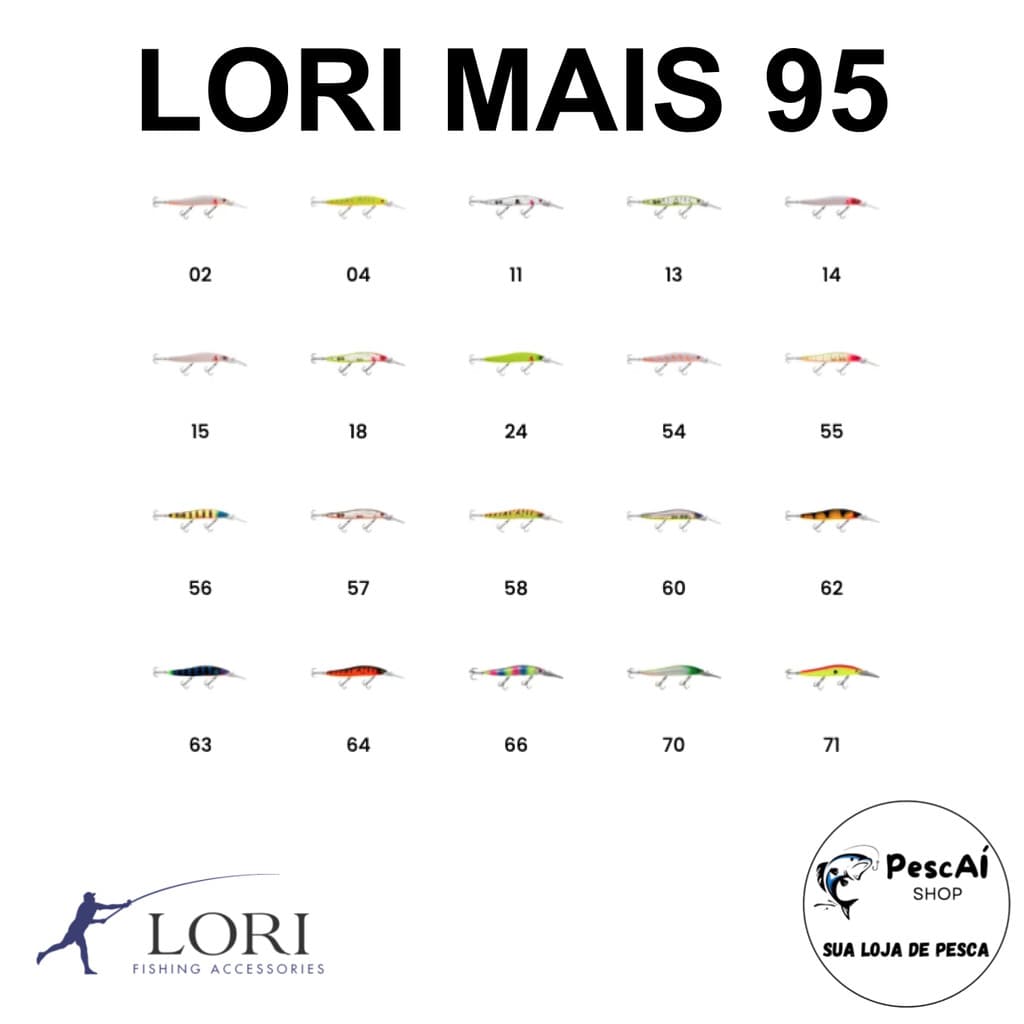 Isca Artificial - Lori Fishing - Lori Mais 95 - Fundo - Sinking - 9.5 cm - 12 g - Tucunaré