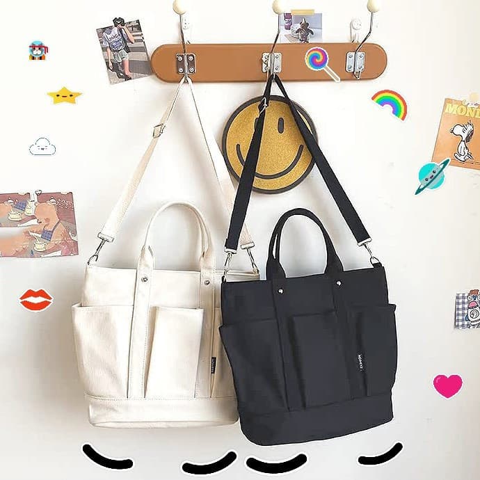 Bolsa tiracolo multifuncional de grande capacidade – tote de lona unissexo, para ombro ou tiracolo