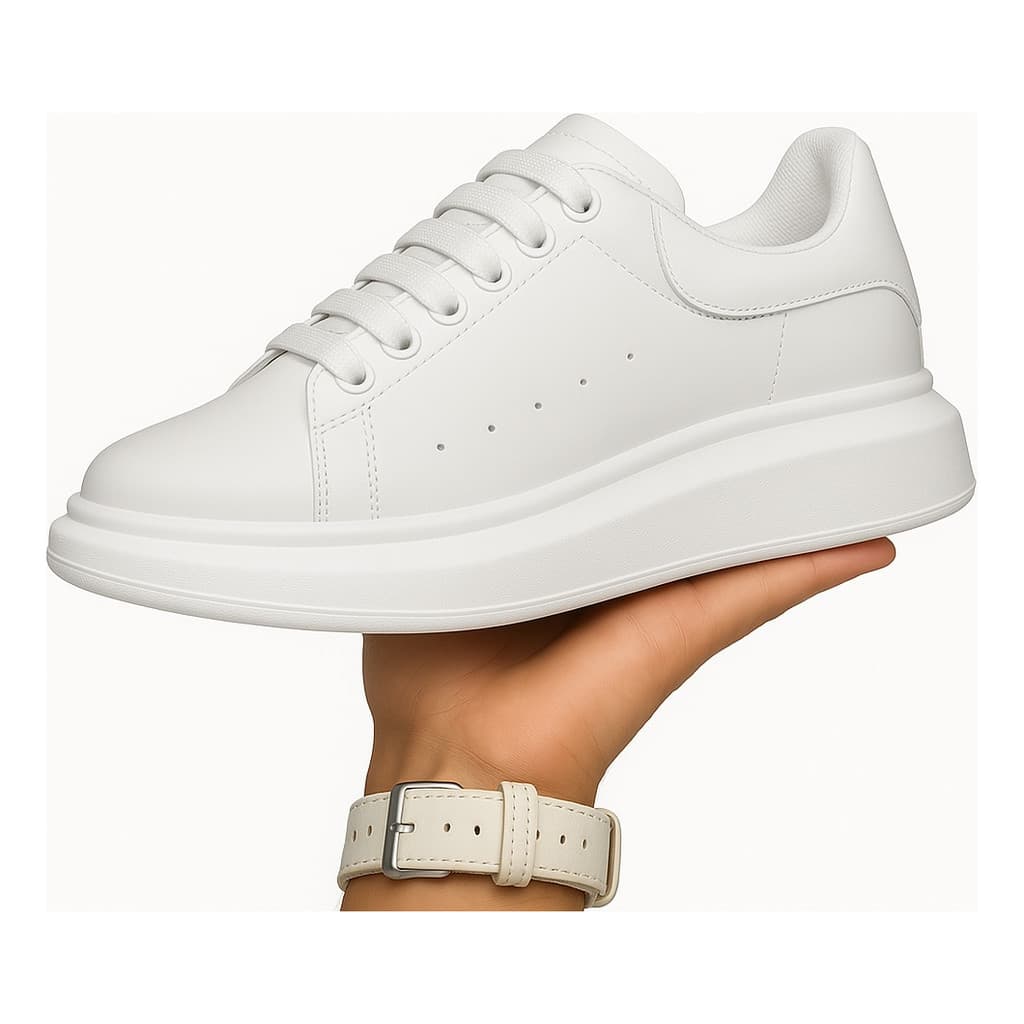 Tenis Masculino Branco Oversize Casual Moda Jovem Sola Alta Flat Form Tendência