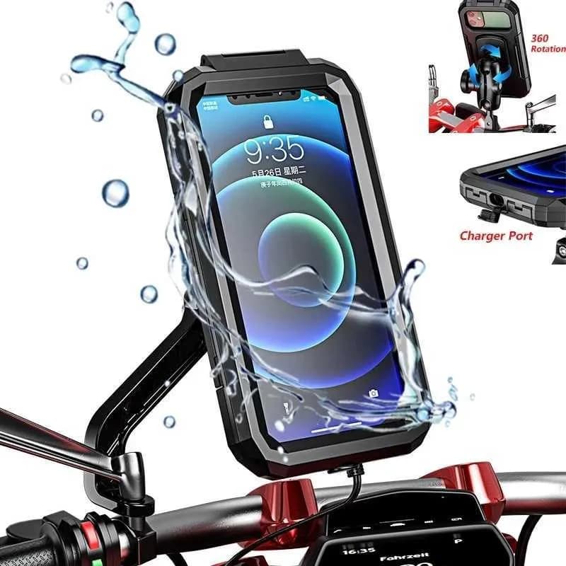 Suporte Para Celular de Motocicleta Retrovisor À Prova D'água Universal para Todos os Celulares
