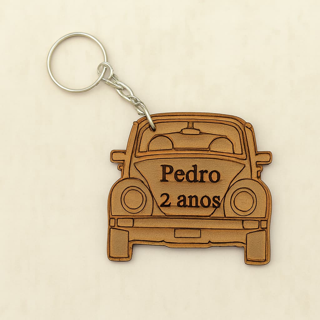 Chaveiro lembrancinha Fusca personalizado em MDF carro carrinho