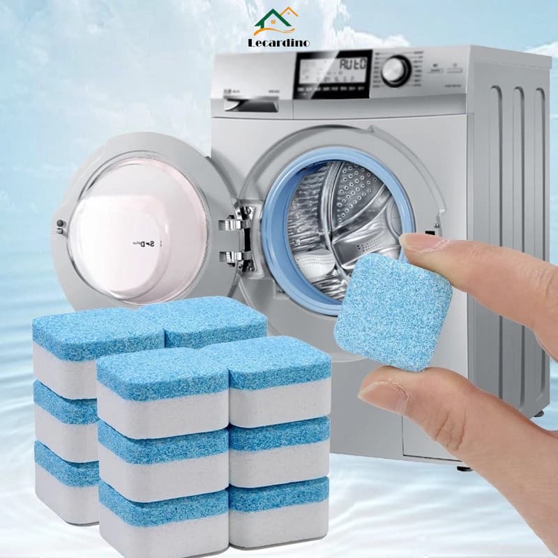 KIT 12 Pastilhas para Limpeza de Máquinas de Lavar Roupas Efervescentes Multifuncional