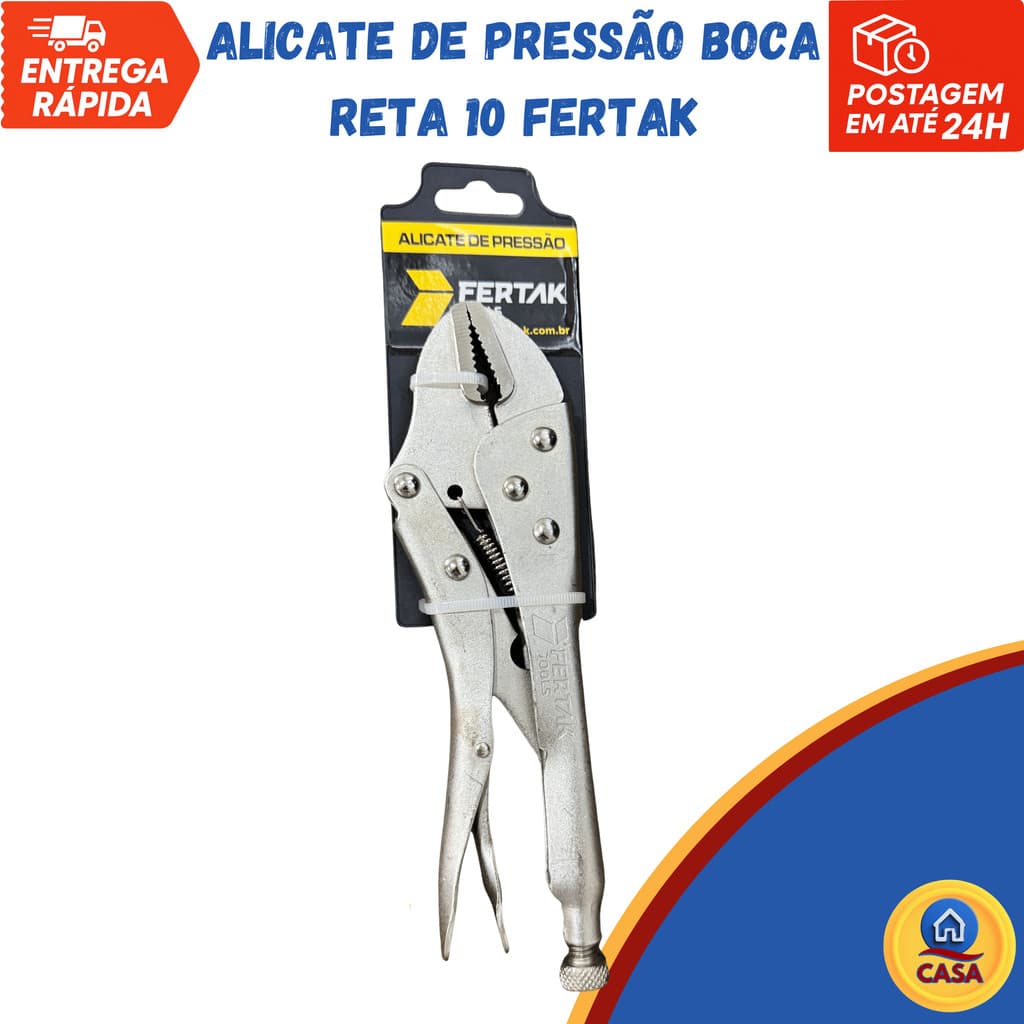 Alicate de Pressão Boca Reta 10 - Fertak