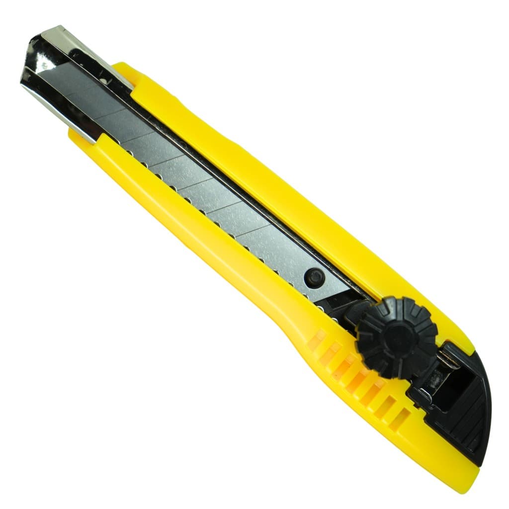 Estilete Seller P-600 18mm – corte profissional, corpo PSAI reforçado em aço, trava giratória screw-lock