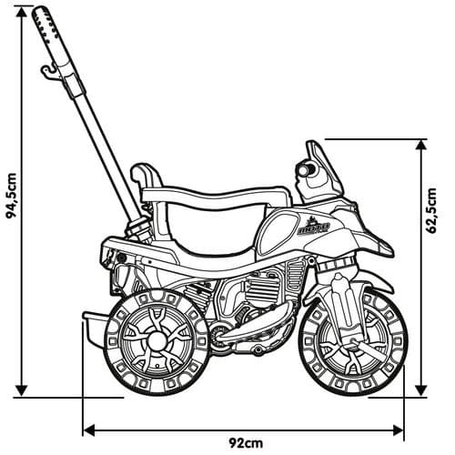 Triciclo Infantil Moto Azul Pedal Haste Passeio Seguro Confortavel Diversao Crianças