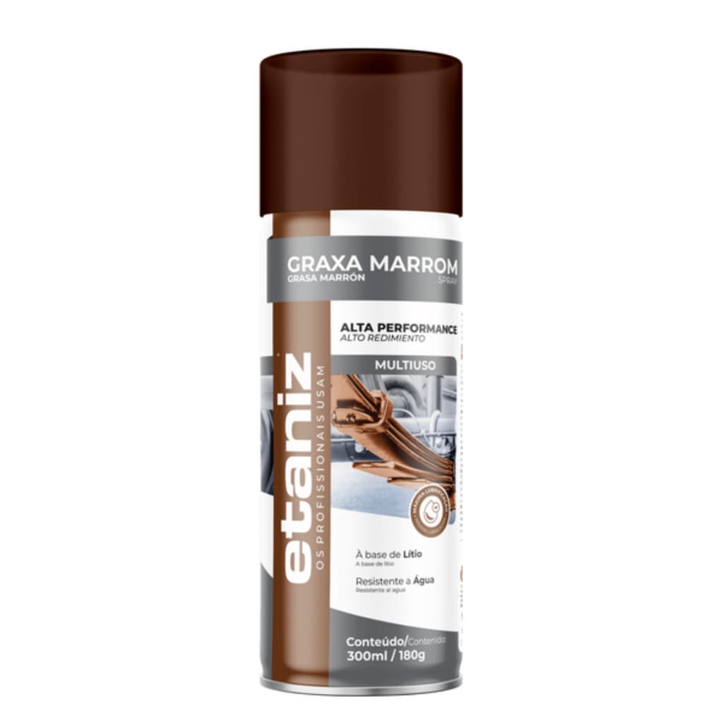 Graxa De Lítio Marrom Spray 180g Lubrificante