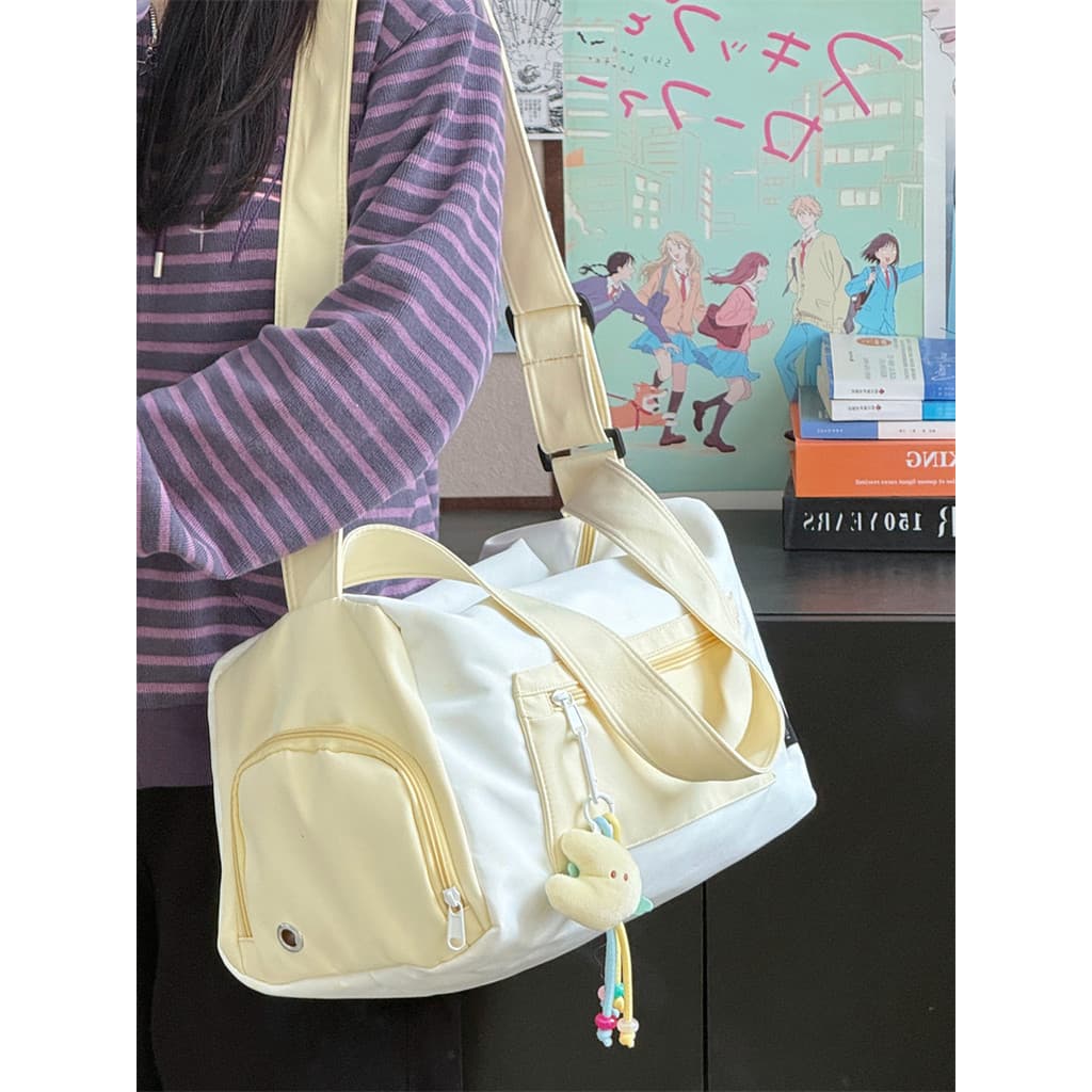 Bolsa de ginástica esportiva feminina, grande capacidade, separação seca e molhada, bolsa mensageiro, bolsa de viagem de