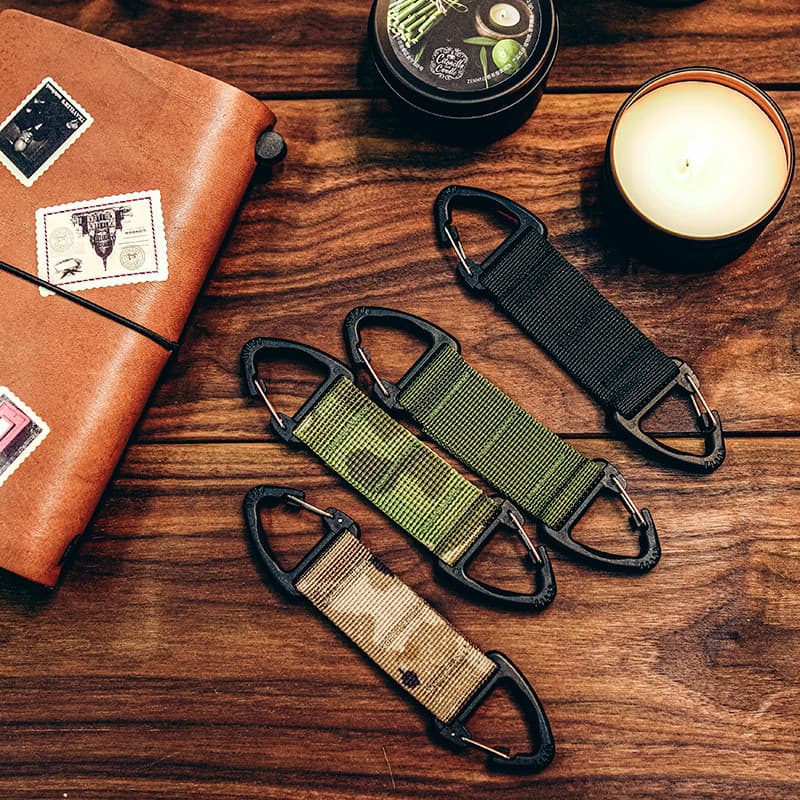 Estilo militar ao ar livre tático náilon Webbing mochila fivela ponto duplo triângulo fivela multifuncional fivela rápid