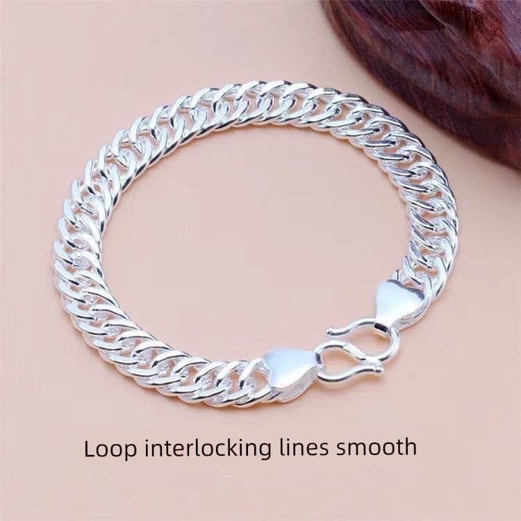 pulseira pulseira masculina Pulseira banhada a prata masculina dominadora exclusiva feita à mão com corrente de chicote