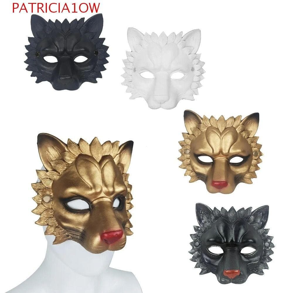 PATRICIA1OW Cosplay Máscara De Leão , Fontes De Festa Meia Face Facial , Maquiagem Animal Masquerade