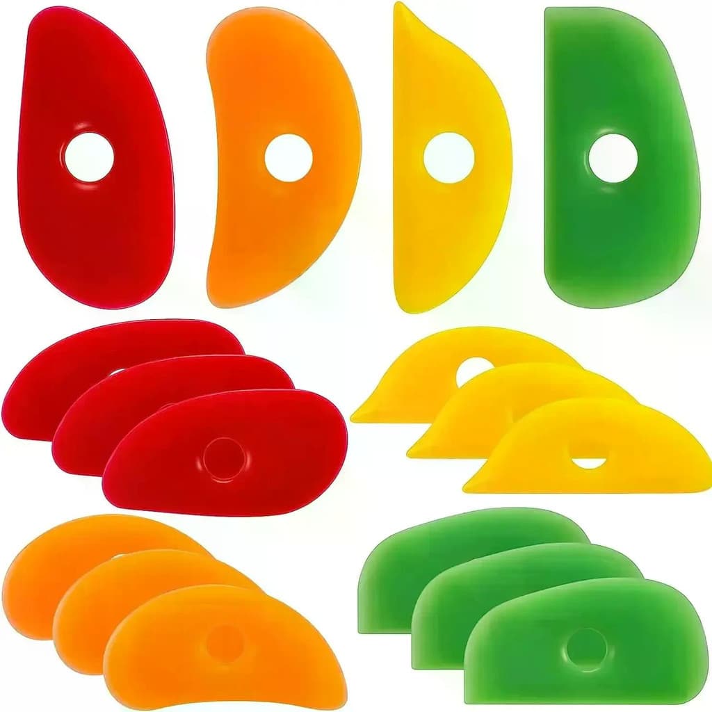 3/4/7 Peças de Borracha Macia para Cerâmica, Argila, Ferramentas de Silicone para DIY, Ferramenta para Alisar e Esculpir
