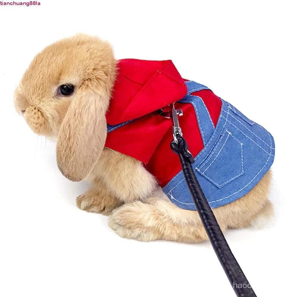 Roupa para Coelhos TIANCHUANG para Pequenos Animais de Estimação, Bonita e Leve, 1 Conjunto de Jaqueta de Jeans SS0J