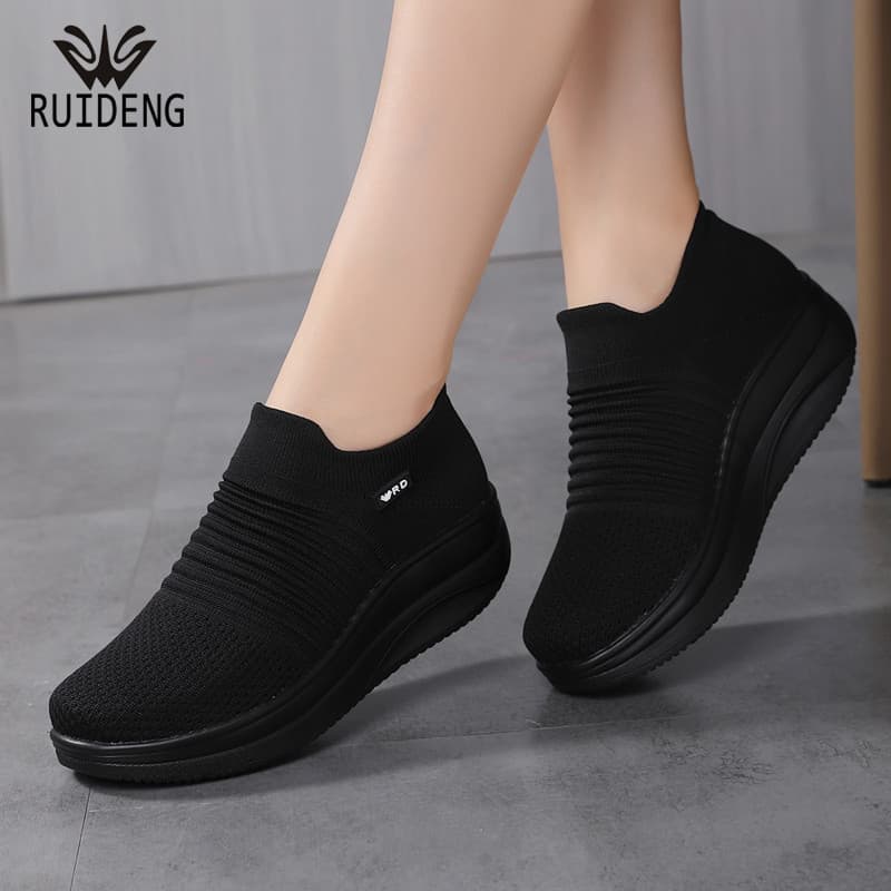 Ruideng sapatos femininos de malha de um Pedal, sapatos de viagem leves, esportivos, casuais, sapatos femininos 2026, ve