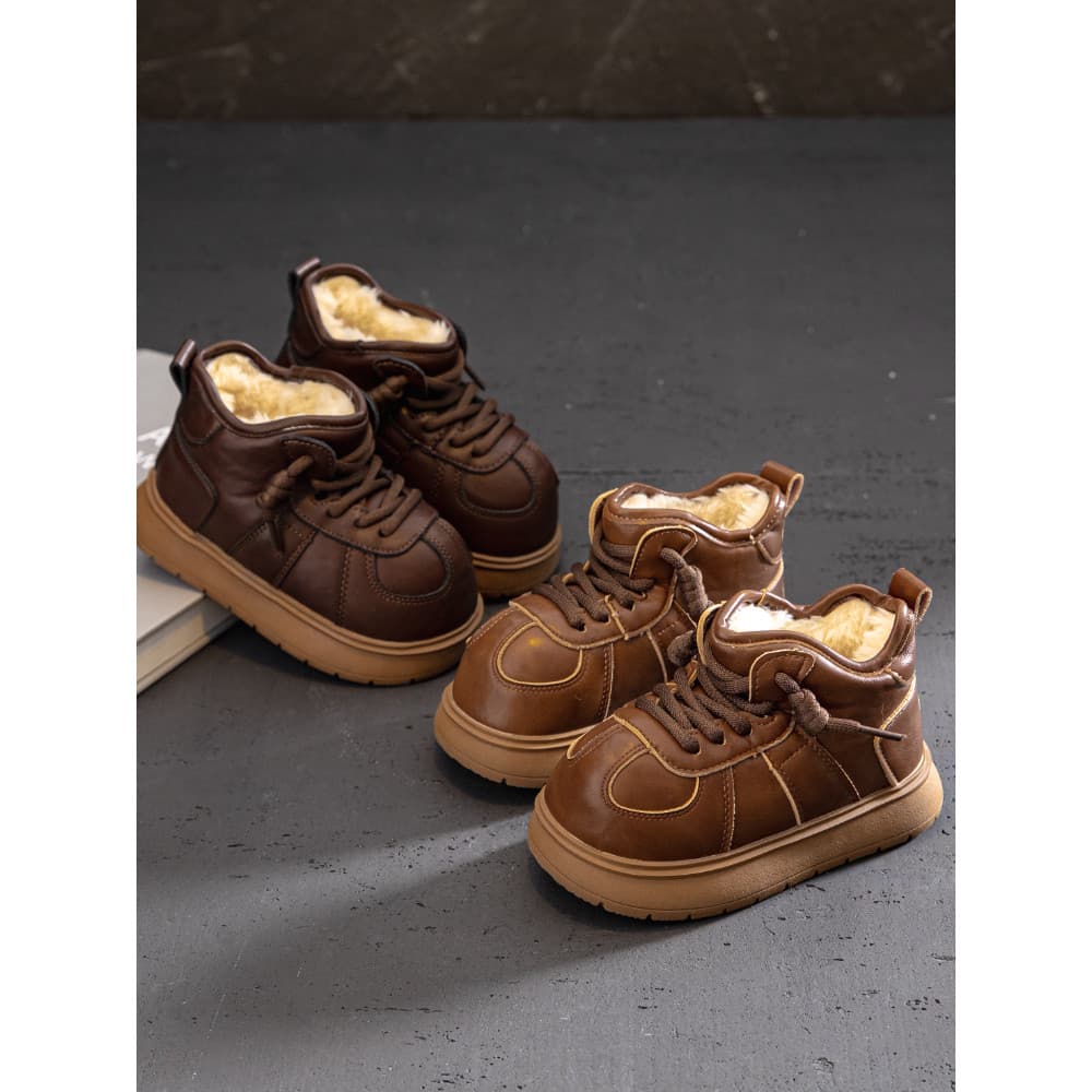 Sapatos de algodão infantis à prova d'água para meninos botas curtas 2025 inverno novo estilo versão coreana antiderrapa
