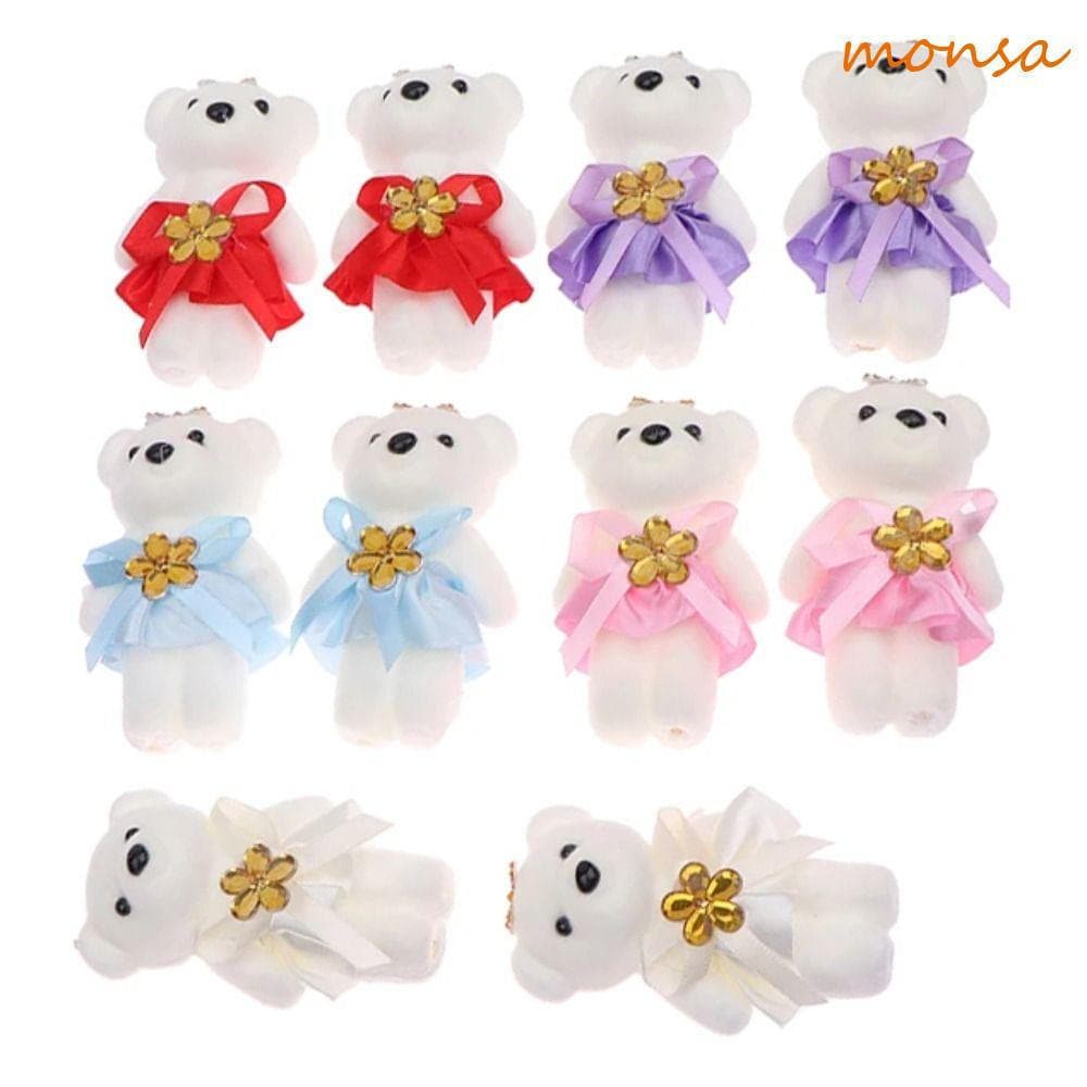MONSA 10 Unidades/Conjunto Mini Buquê De Flores De Urso , Brinquedos De Espuma De Pelúcia Animal , Desenho Animado