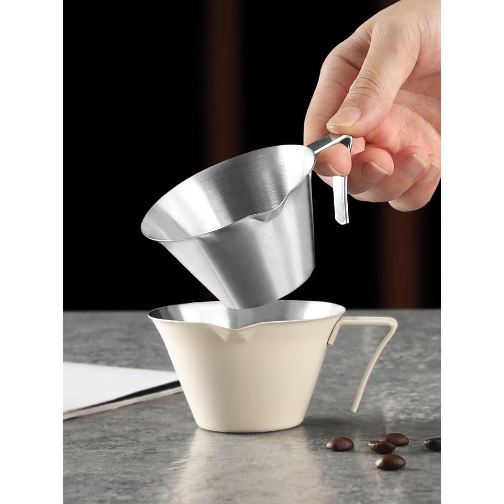 Copo de extração de café em aço inoxidável, copo de medição de café expresso, onça com copo de escala, 100ml