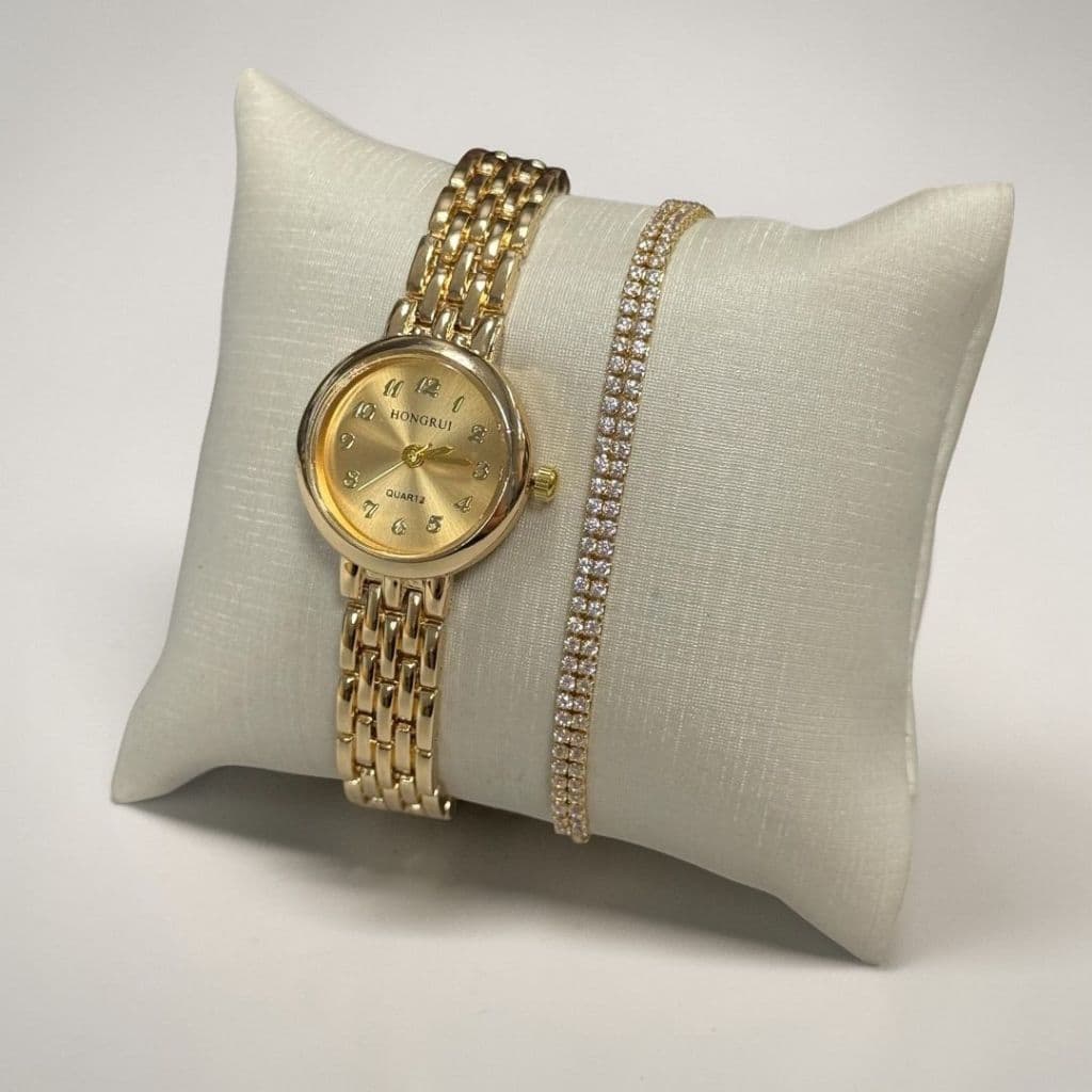 Relógio Feminino Elegante Pequeno Luxo Minimalista Aço Inox Quartz Delicado Social P121