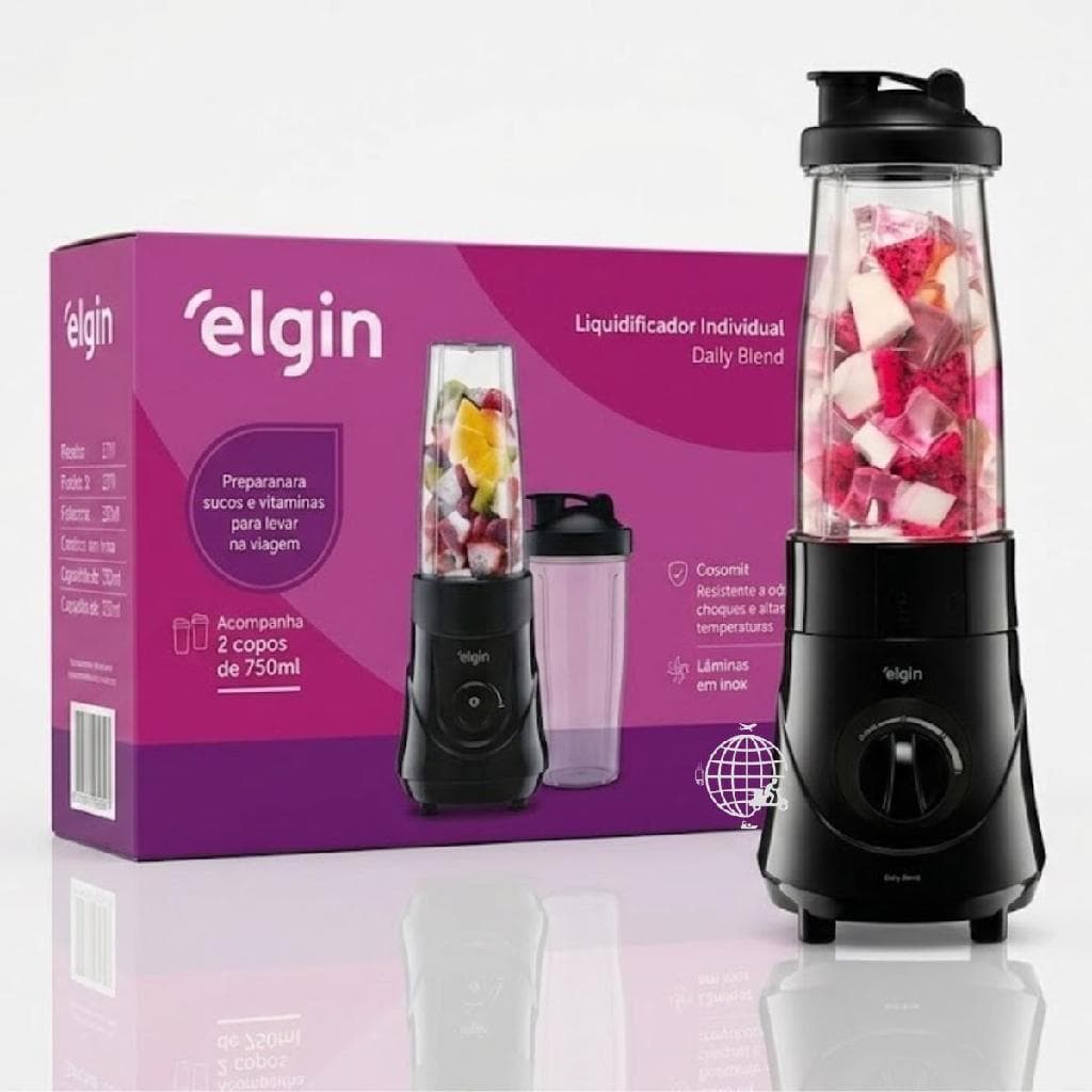 Liquidificador Portátil Daily Blend Elgin 2 Copos 350W 750ML 220V.