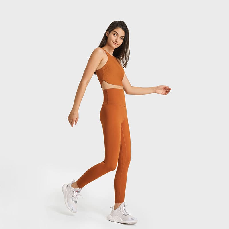 Exportação de comércio exterior sensação Nude cintura Extra alta Yoga tornozelo comprimento calças Hip-Lifting cintura e
