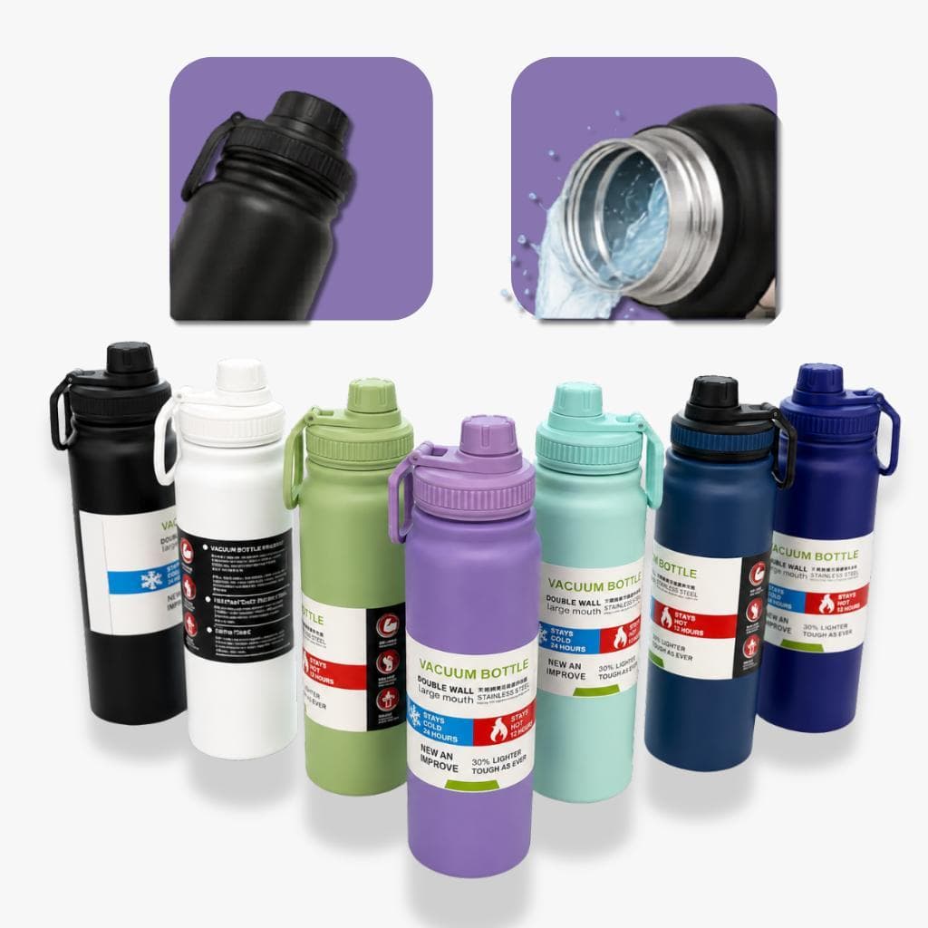 Garrafa Térmica Inox 800ml com Alça Fitness Academia