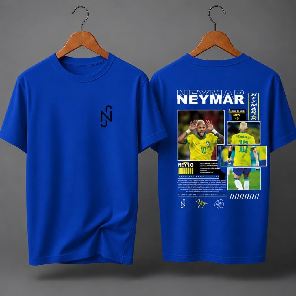 Camiseta Jogador Neymar Jr Brasil 2026 Blusa Algodão Basica Estilo Envio Imediato