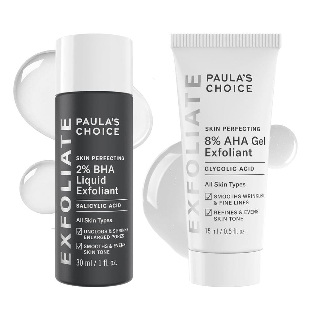 Paula's Choice SKIN PERFECTING 8% AHA Gel Esfoliante & 2% BHA Liquid Duo - Esfoliantes Faciais para Cravos, Poros Dilata