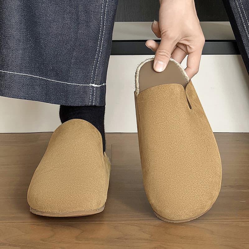 2026 primavera deslizamento-On Baotou sapatos preguiçosos sola de tendão de carne antiderrapante plana exterior usar chi