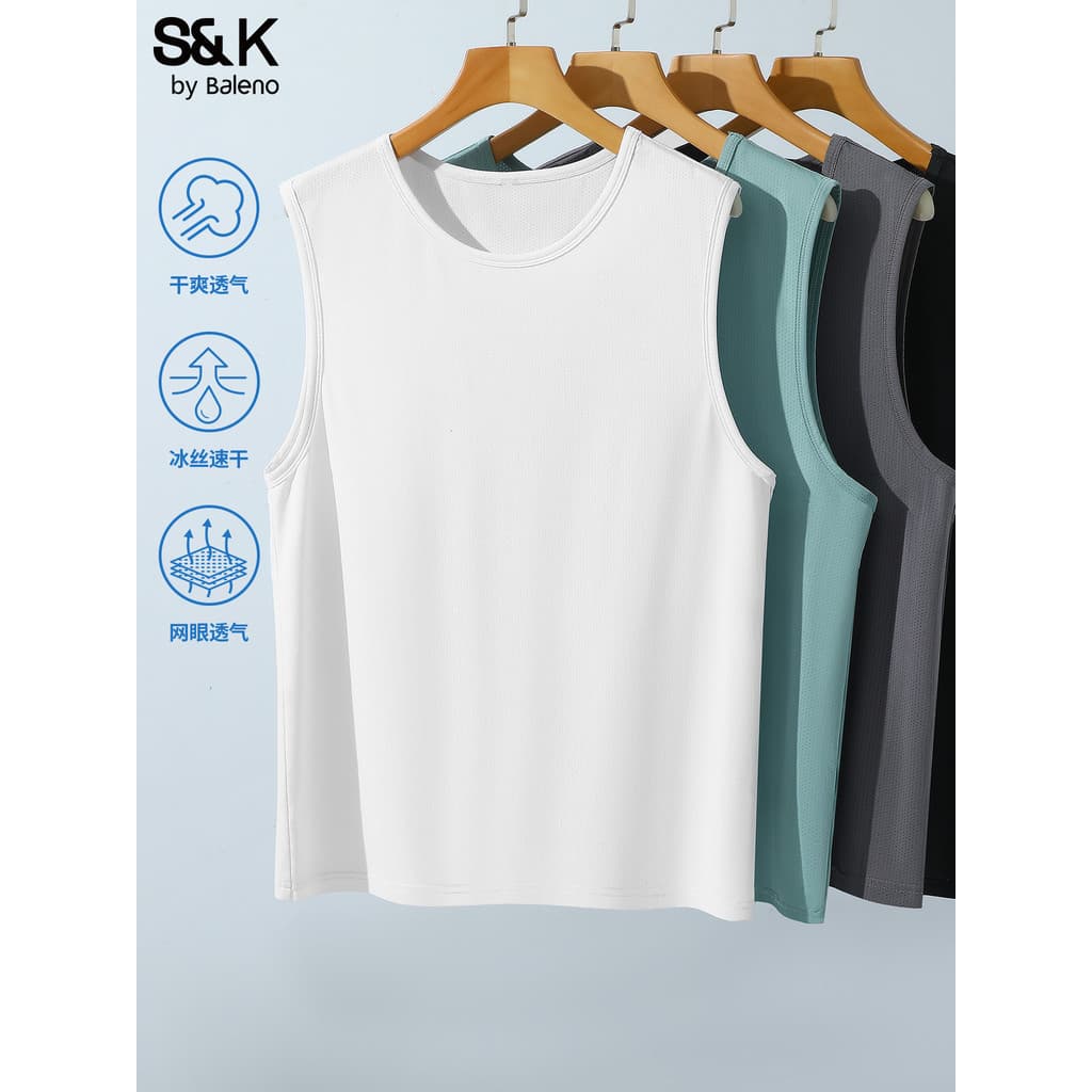Benilo série S & K colete de seda gelo masculino verão de secagem rápida esportes camiseta interna de alta elasticidade