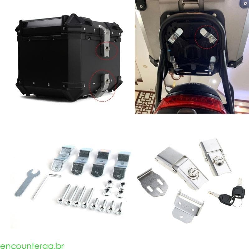 Encontrora Motocicleta Tronco Pannier Parafuso Parafusos Bloqueio Barras Suporte Lateral Bagagem Caso Fixadores Trase