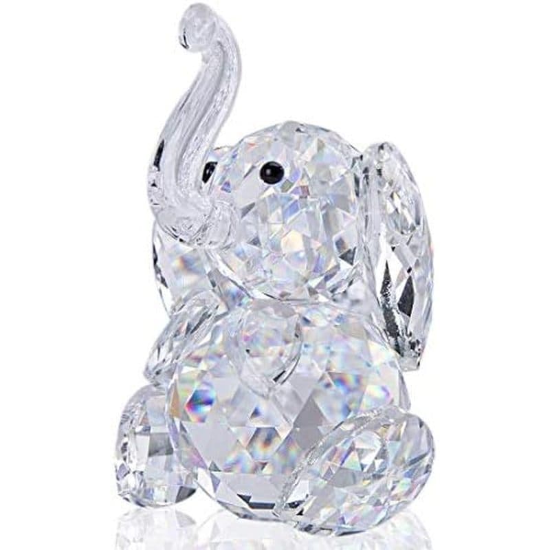 H & amp ; D Cristal Bonito Elefante Estatueta Coleção Corte Vidro Ornamento Estátua Animal Colecionável