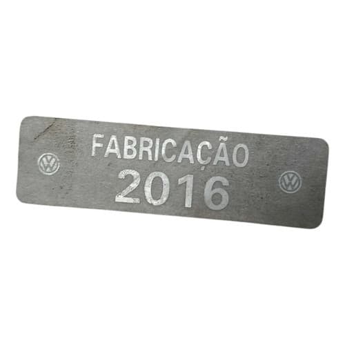 Plaqueta Emblema Ano Fabricação Fox 2016 Prateado