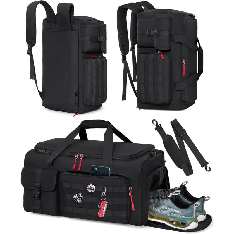 Mochila de treinamento esportivo, separação seca e molhada, bolsa de ginástica masculina, grande capacidade, bagagem de