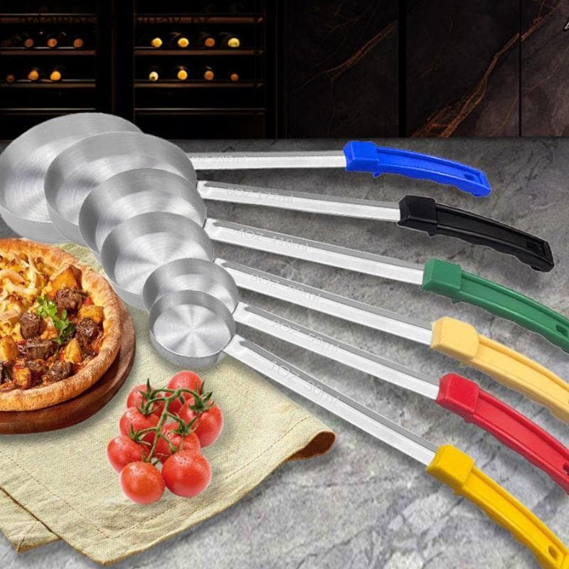 Colher De Molho De Aço Inoxidável Adamwnshubiuay Com Cabo De Borracha Longo Anti-Quente Pizza Espalhar Concha Sopa Medid