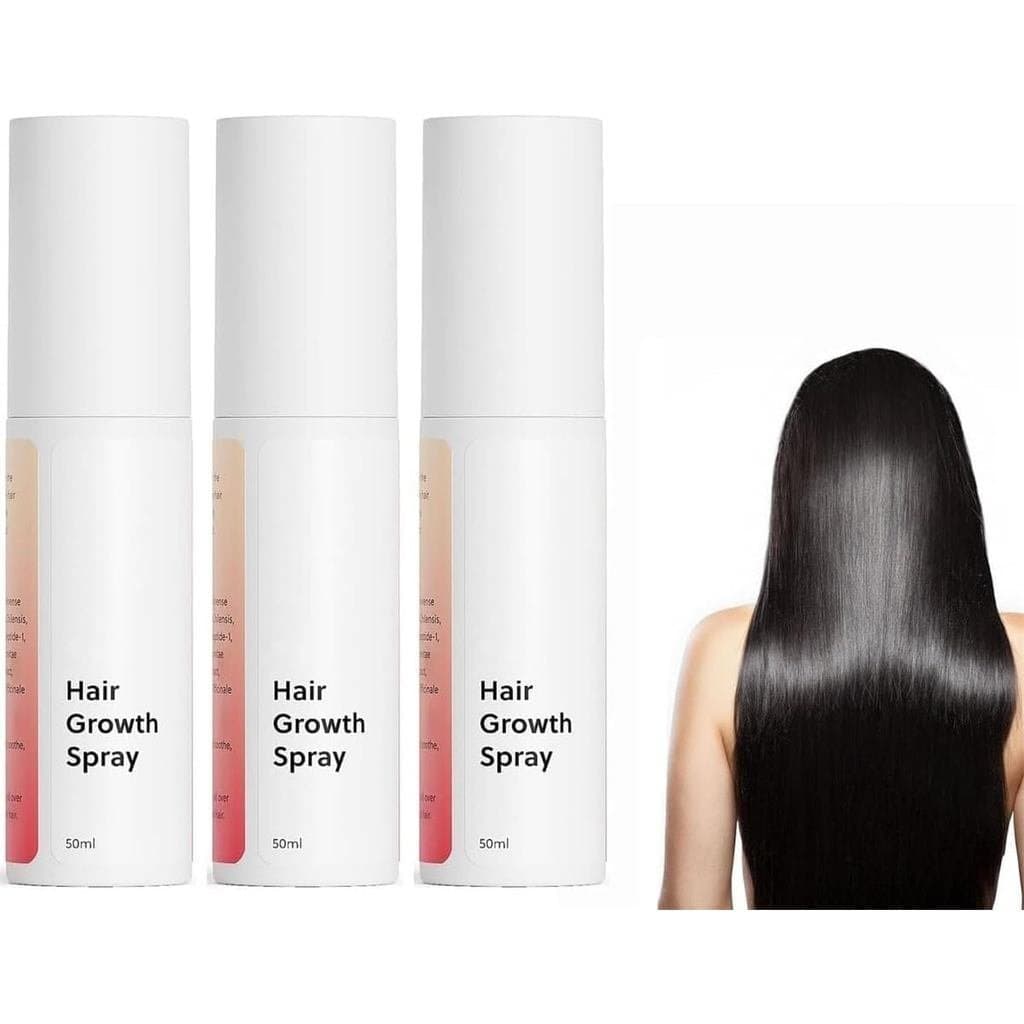 3 frascos de spray de óleo capilar premium, fórmula sem óleo e sem hormônios, promove o crescimento capilar.