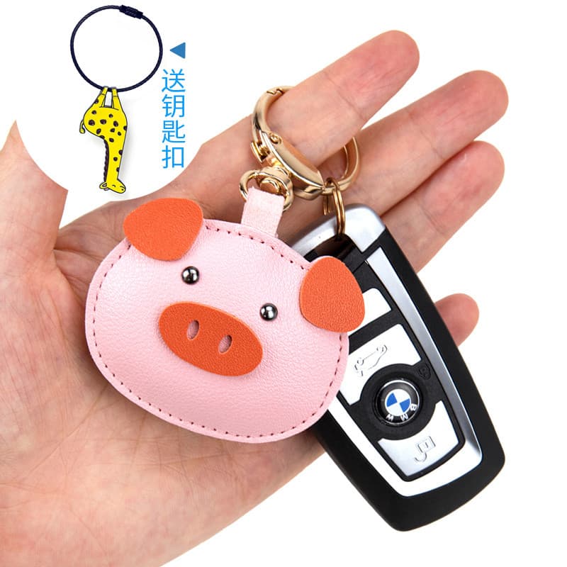 Bamen inseto clube gato couro carro chaveiro anel corrente pingente coreano bonito feminino dos desenhos animados mascul