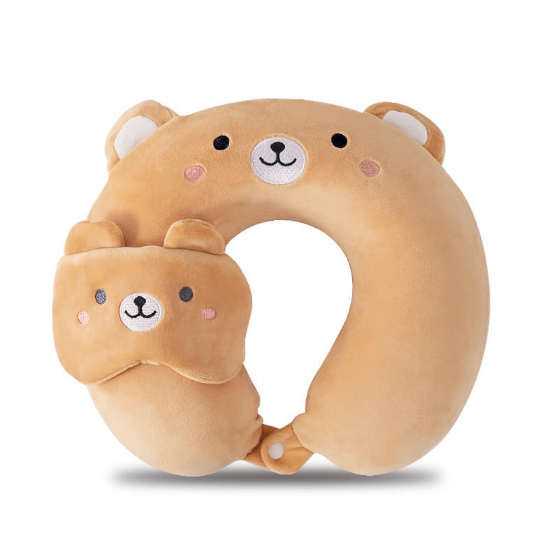 Japão preferido dos desenhos animados em forma de U travesseiro máscara de olho dois-em-um espuma de memória pescoço tra