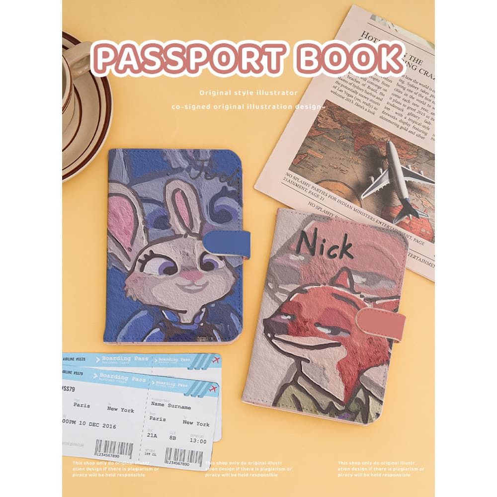 Crazy Animal City Porta-passaporte Bolsa de documentos Capa protetora Porta-cartões multifuncional Viajando no exterior